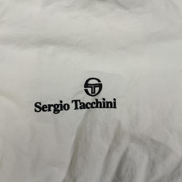 Sergio Tacchini Jacket Mens Medium White Tracksuit Windbreaker Full Zip Running - Picture 2 of 11